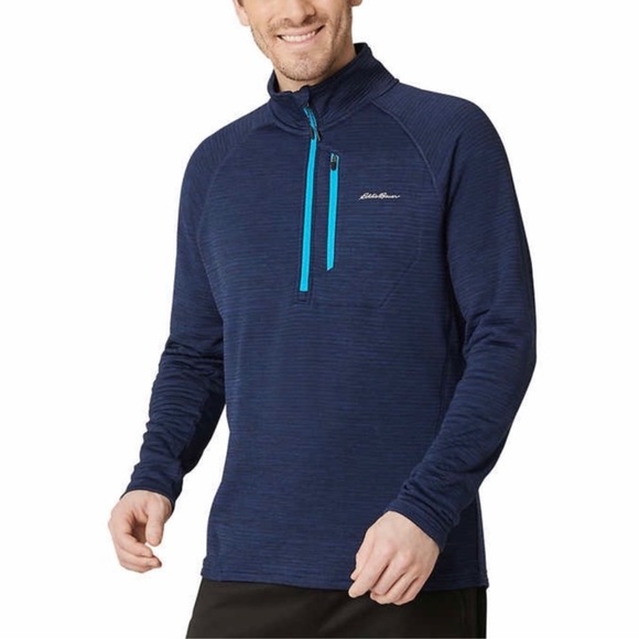 Eddie Bauer Men’s Quarter Zip Grid Fleece - Picture 2 of 11